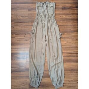 Vintage Y2K Body Central Tan One Piece Jumpsuit- Size Small